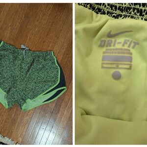 Nike Lime and Black Cheetah Print Shorts Tempo Dry Fit